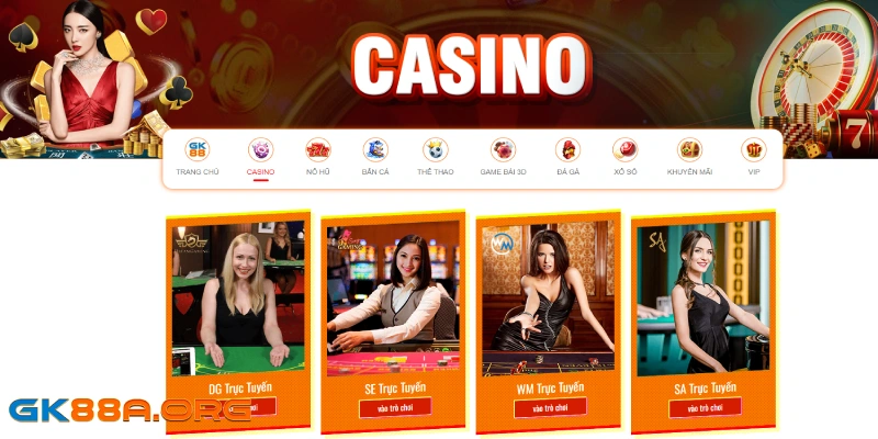 Casino GK88 - Sảnh game hot hit ăn khách nhất hiện nay