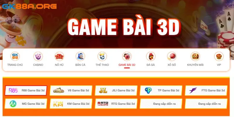 Game bài 3D GK88 với đồ họa và phần thưởng hấp dẫn